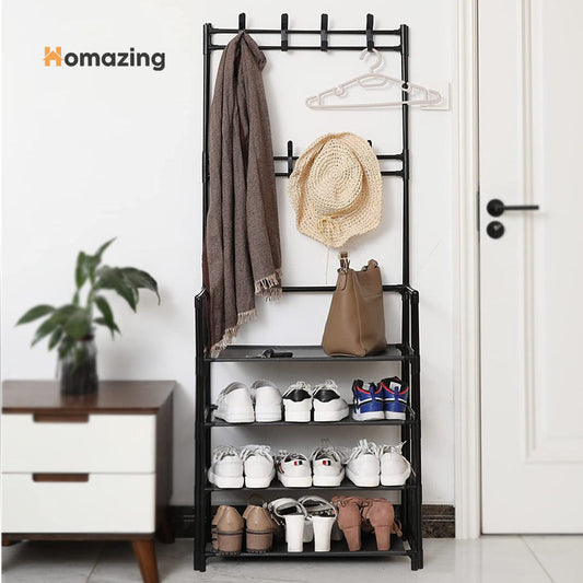 Multifunctional 4 Layers Shoe & Coat Rack