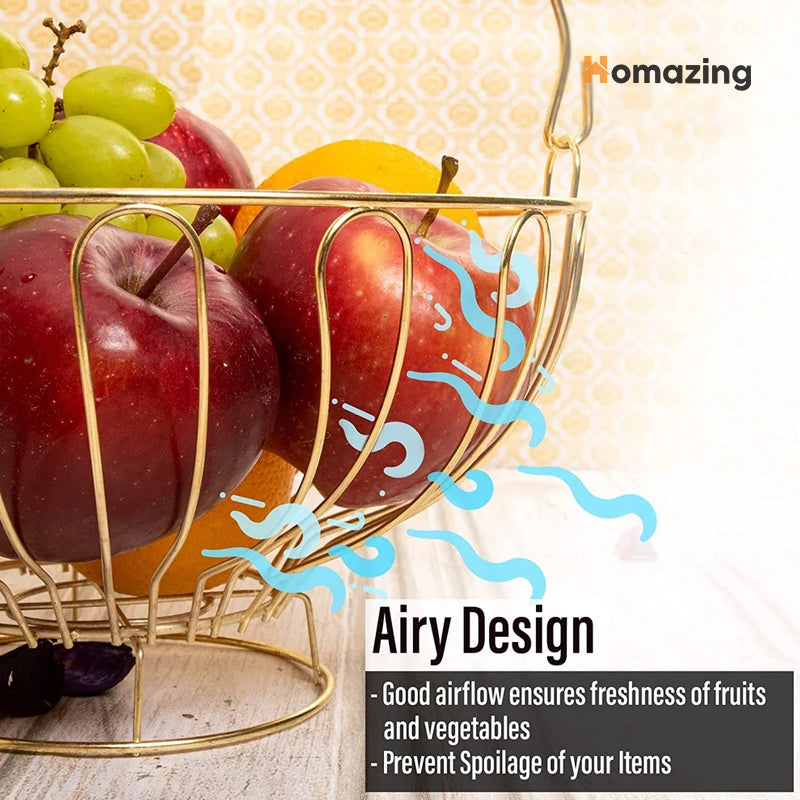 Fruit Basket Round Gold