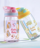 Cute Portable Water Bottle With Straw