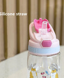 Cute Portable Water Bottle With Straw