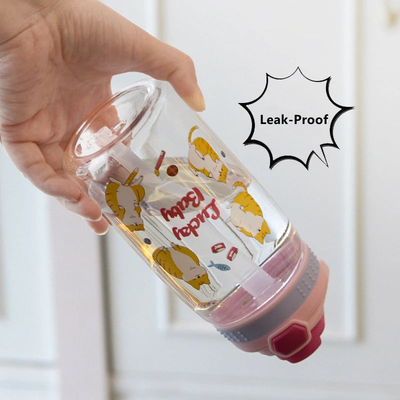 Cute Portable Water Bottle With Straw