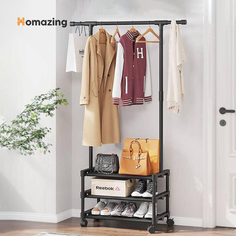 Multifunctional Coat & Shoe Rack With Wheels