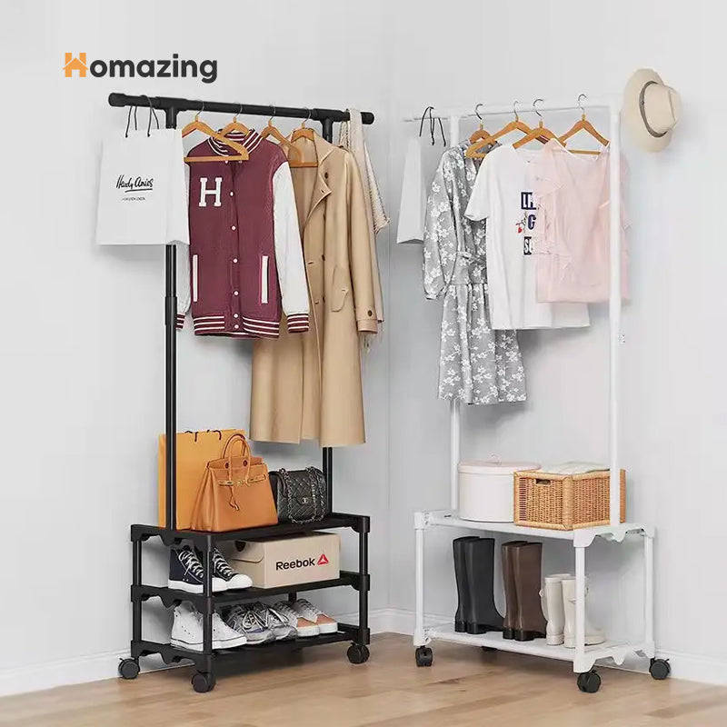 Multifunctional Coat & Shoe Rack With Wheels