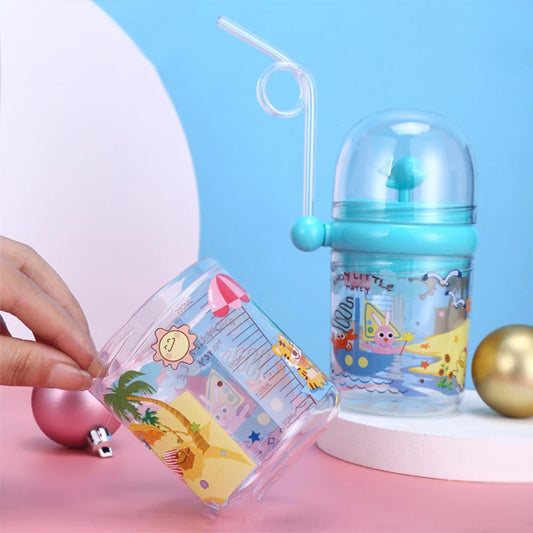 Fancy Water Bottle Cup With Straw