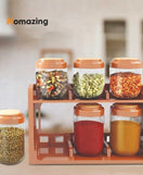 Spice Rack With 6 Airtight Jars