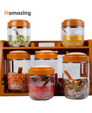 Spice Rack With 6 Airtight Jars