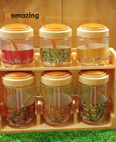 Spice Rack With 6 Airtight Jars