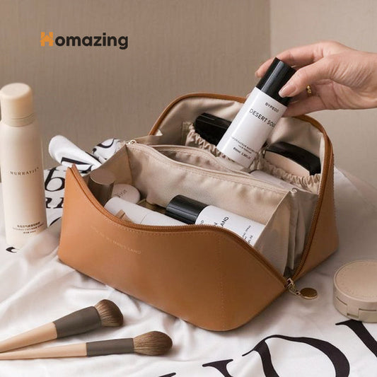 Portable Makeup Leather Bag