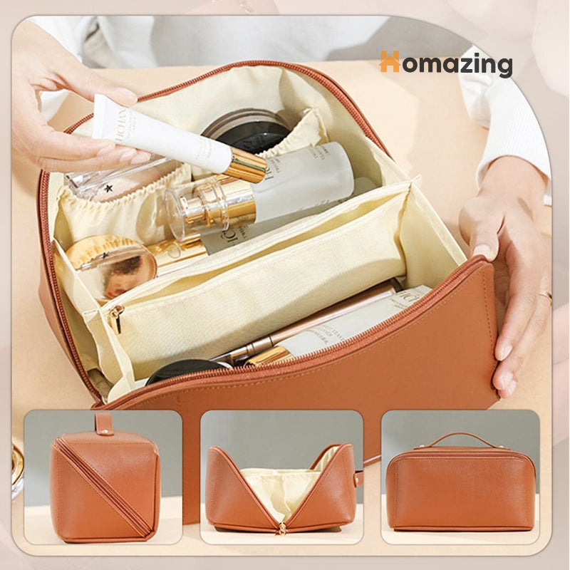 Portable Makeup Leather Bag