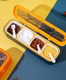 4 Grids Seasoning Storage Box With Spoon