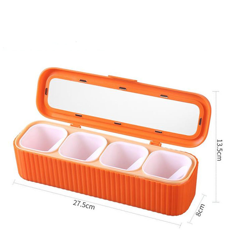 4 Grids Seasoning Storage Box With Spoon