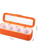 4 Grids Seasoning Storage Box With Spoon