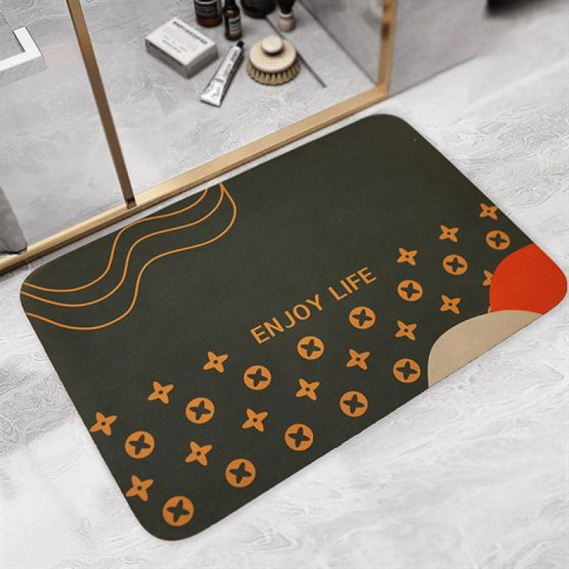 Printed Bath Mat Water Absorbent Non-Slip-E