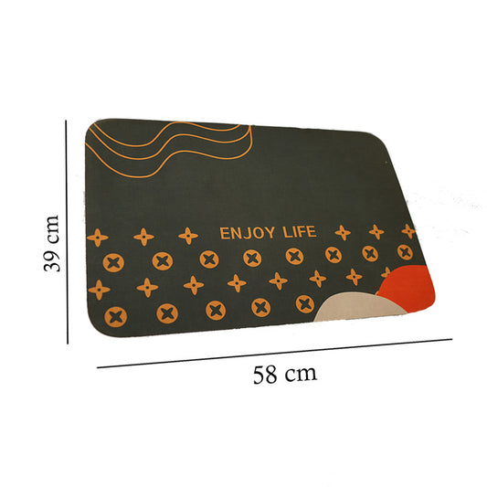 Printed Bath Mat Water Absorbent Non-Slip-E