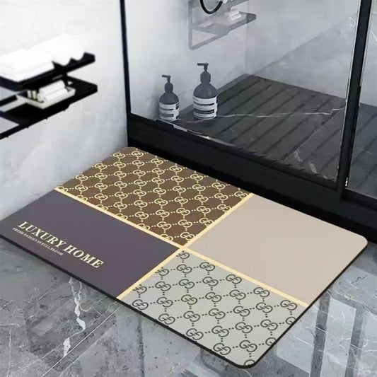 Floral Bath Mat Water Absorbent Non-Slip-F