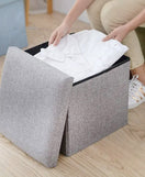 Foldable Storage Box Organizer With Stool