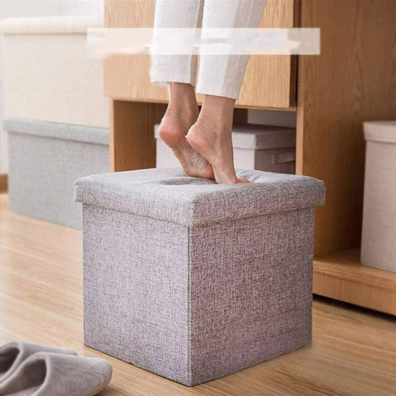 Foldable Storage Box Organizer With Stool