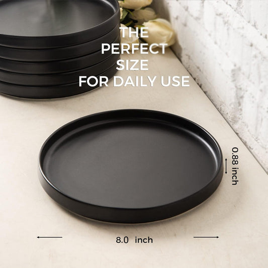 Stoneware Dinner Set Black (18 Pcs Set)