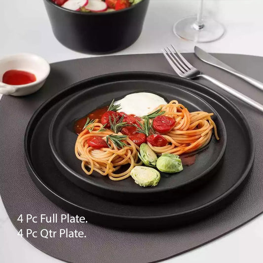 Stoneware Dinner Set Black (18 Pcs Set)