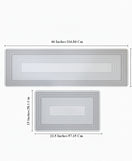 Kitchen Floor Mat Non-slip Set Of 2 Pcs - Concentric Rectangle Design