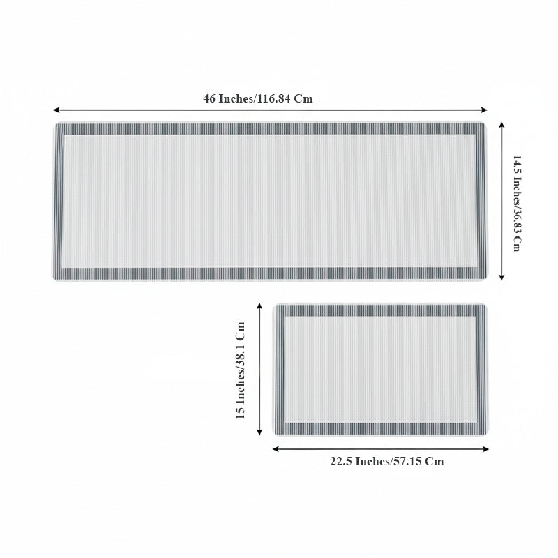 Kitchen Floor Mat, Non-slip Set Of 2 Pcs - Striped Or Linear Pattern.