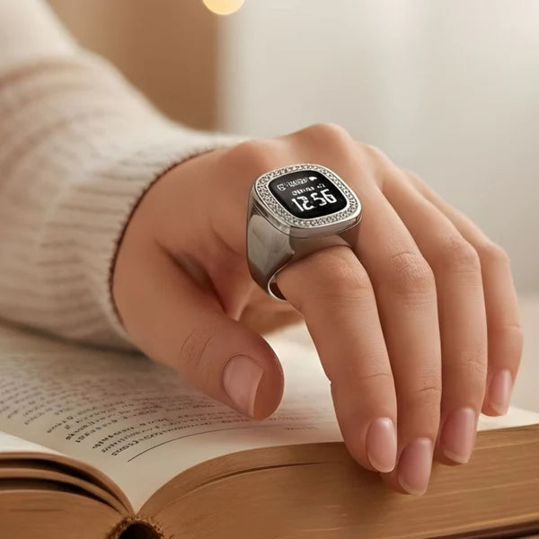 Diamond LED Rechargeable Zikr Ring Islamic Digital Tasbeeh Ring