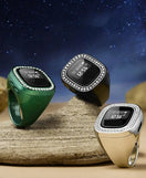 Diamond LED Rechargeable Zikr Ring Islamic Digital Tasbeeh Ring