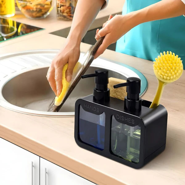 4 in 1 Manual Press Liquid Dish & Hand Soap Dispenser