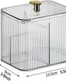 Cotton Swab & Cotton Pad Holder With 3 Compartments