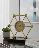 Hexagon Mantel Marble Clock Elegant Decorative Table Clock