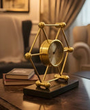 Hexagon Mantel Marble Clock Elegant Decorative Table Clock