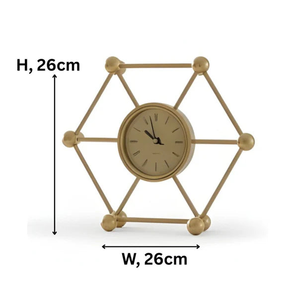 Hexagon Mantel Marble Clock Elegant Decorative Table Clock