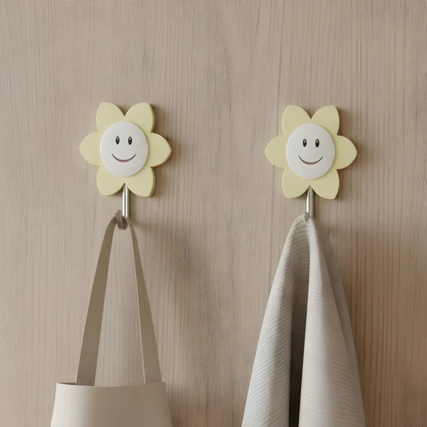 2 Pcs Sunflower Hooks Self Adhesive Decorative Wall Hooks
