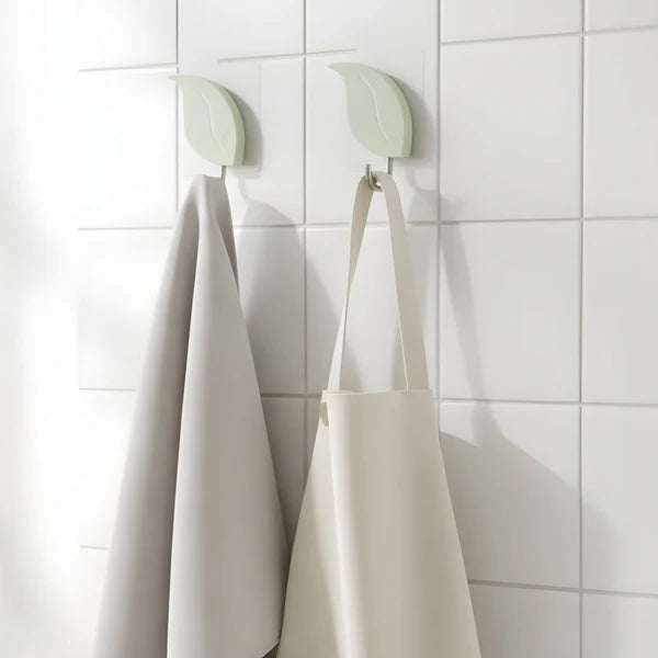 2 Pcs Leaf Hooks Self Adhesive Decorative Wall Hooks