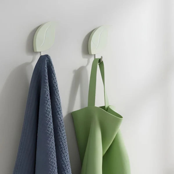 2 Pcs Leaf Hooks Self Adhesive Decorative Wall Hooks
