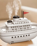 Steam Ship Aroma Diffuser LED Mist Humidifier with Flame Effect