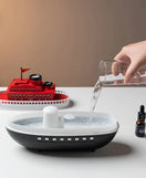 Steam Ship Aroma Diffuser LED Mist Humidifier with Flame Effect