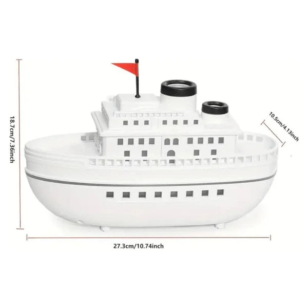 Steam Ship Aroma Diffuser LED Mist Humidifier with Flame Effect