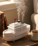 Steam Ship Aroma Diffuser LED Mist Humidifier with Flame Effect