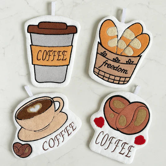 Cartoon Pattern Hand Cloth Towel Soft Absorbent Hanging Hand Towel