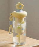 Glass Sipper Cup Stylish Drinking Glass with Straw