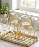 Stainless Steel Golden Glass Stand Elegant Serving & Display Holder