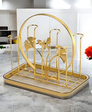 Stainless Steel Golden Glass Stand Elegant Serving & Display Holder
