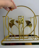 Stainless Steel Golden Glass Stand Elegant Serving & Display Holder