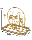 Stainless Steel Golden Glass Stand Elegant Serving & Display Holder
