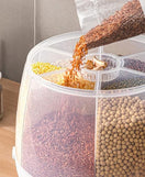 6KG Rotating Cereal Dispenser Multi Grain Storage Container