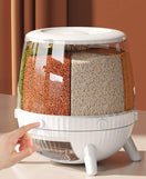 6KG Rotating Cereal Dispenser Multi Grain Storage Container