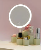 LED Makeup Mirror With Makeup Organizer Premium Product