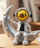 Astronaut Moon Sitting Showpiece Decorative Space Theme Figurine