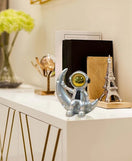 Astronaut Moon Sitting Showpiece Decorative Space Theme Figurine